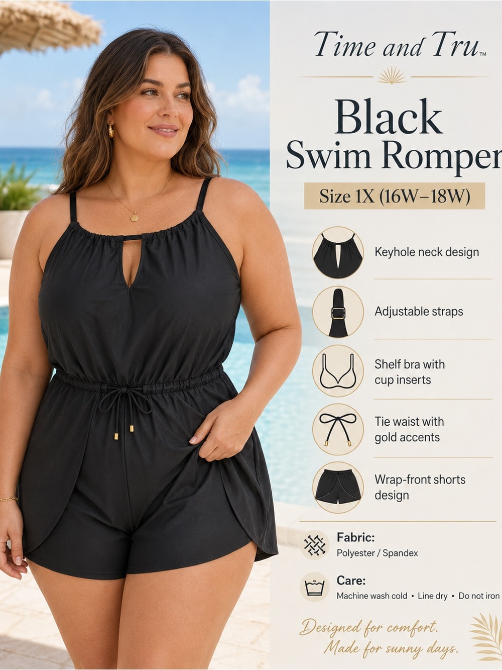 Black Swim Romper